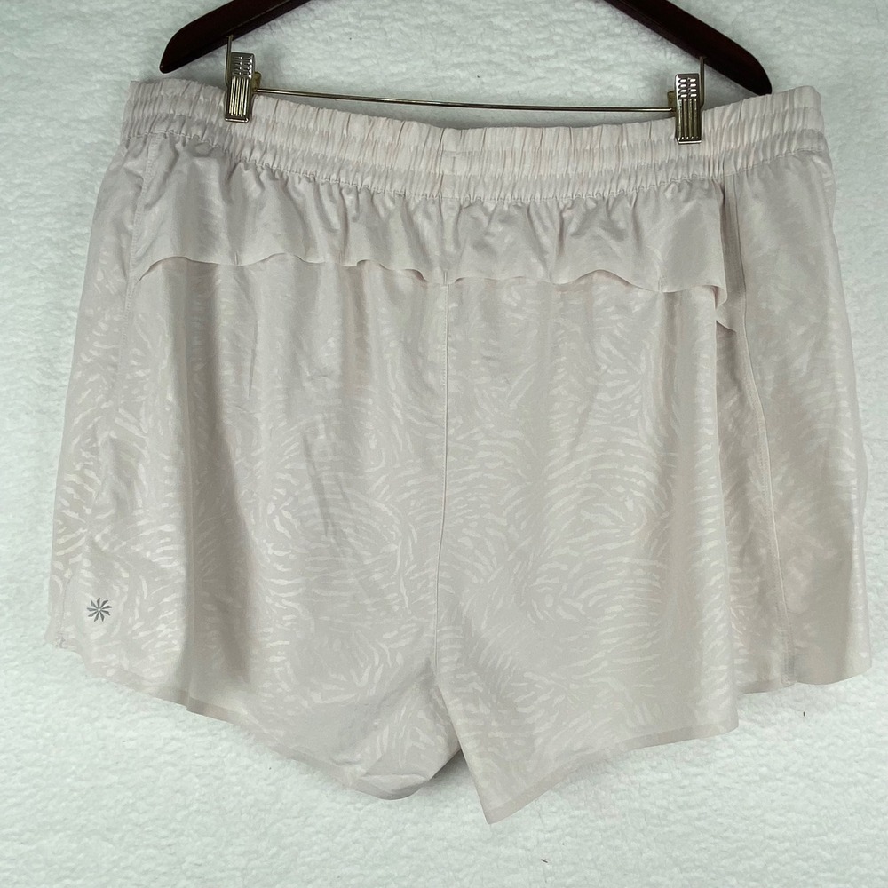 Athleta‎ Printed Hustle 3" Short Womens 2X Pale Pink Tonal Animal Print Running